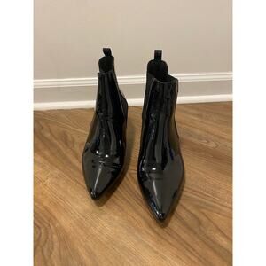 Anine Bing Stevie Patent Leather Pointed Toe and Kitten Heel Boot-Size 38